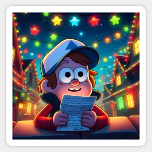 Unveiling Enigmatic Holiday Magic: Gravity Falls Christmas Art for Iconic Festive Designs! Sticker